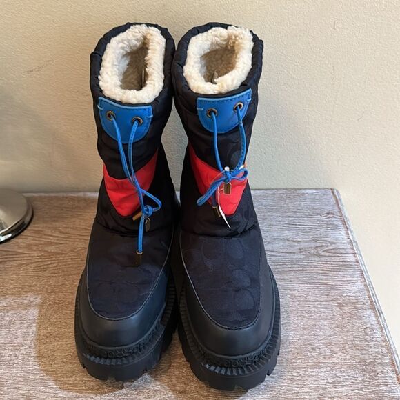 Coach Women's Winter Boots - Black, Red, Blue - Picture 2 of 8